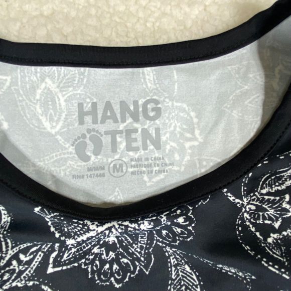 No Boundaries Hang Ten Rashguard Women's Black White Long Sleeve T-Shirt Size M - Picture 3 of 8